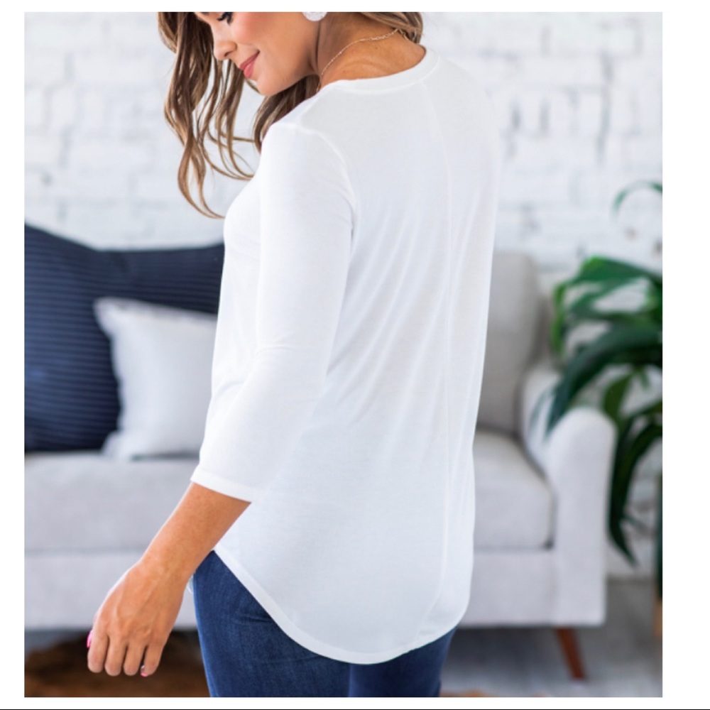 FAVORITE NOT SO BASIC ROUND HEM TUNIC TOP - Picture 3 of 4